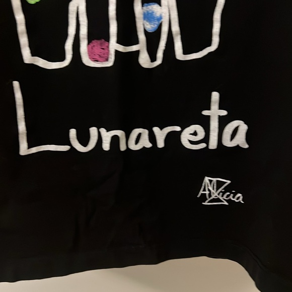 Zara Alicia Lunareta Artist graphic tee cat black sleeveless w/shoulder pads Lg - Picture 5 of 16